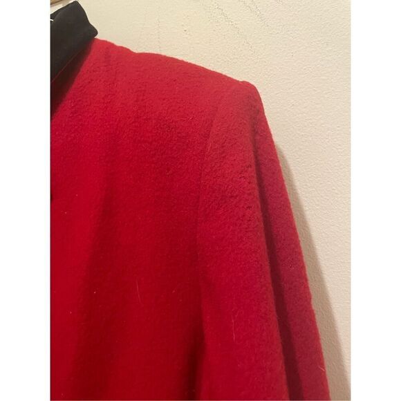 Vintage coats by Cattiva Anglo fabrics pure wool red luxe overcoat size medium - Picture 8 of 16